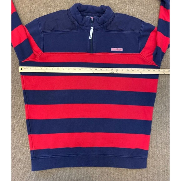 Vineyard Vines Shep Shirt Mens L Striped Cotton Sweater Long Sleeve 1/4 Zip - Picture 4 of 6